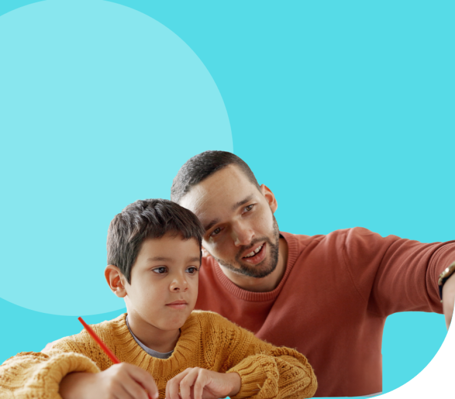 A boy and his teacher